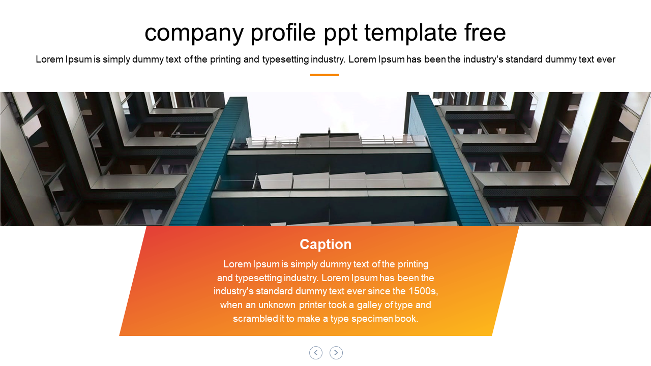 Free - Professional Looking Company Profile PPT Template Slide